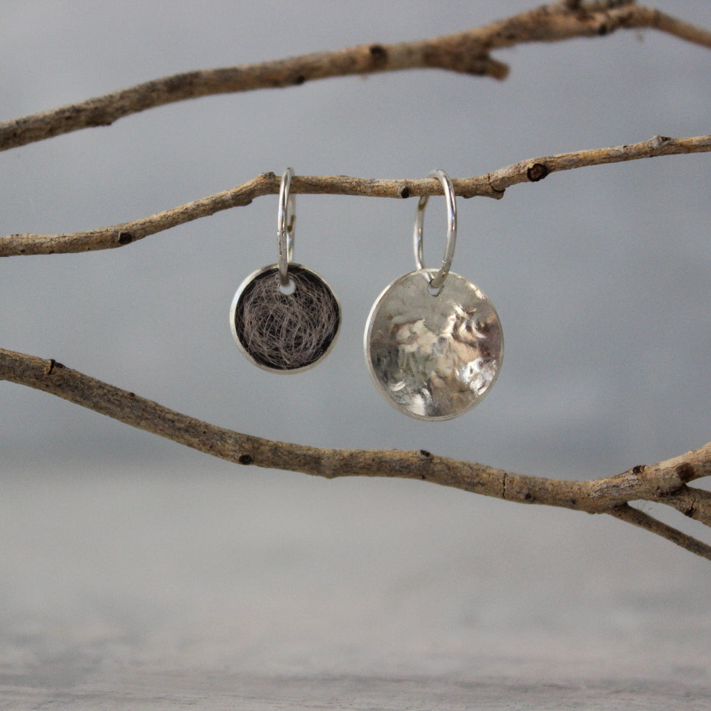 Silver Double Disc Sleeper Earrings - Tribe Castlemaine