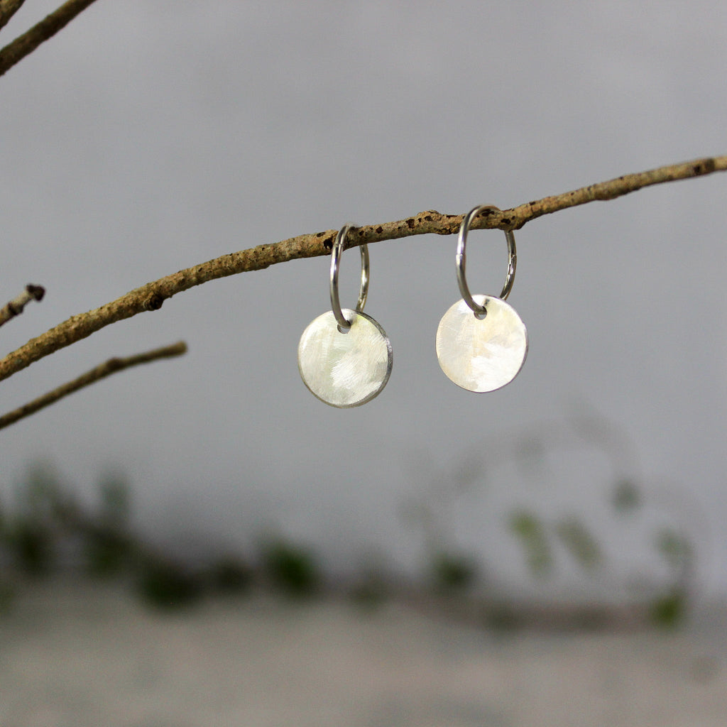 Silver Etched Sleeper Earrings Small - Tribe Castlemaine