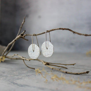 Silver Textured Earrings Reversible - Tribe Castlemaine