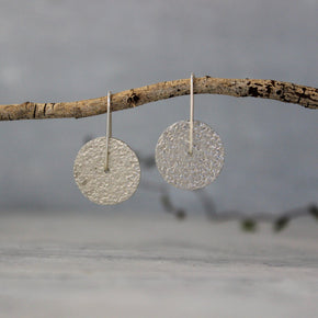 Silver Textured Earrings Reversible - Tribe Castlemaine