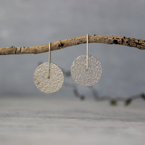 Silver Textured Earrings Reversible - Tribe Castlemaine