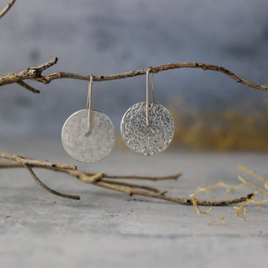 Silver Textured Earrings Reversible - Tribe Castlemaine