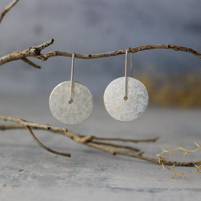 Silver Textured Earrings Reversible - Tribe Castlemaine