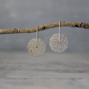 Silver Textured Earrings Reversible - Tribe Castlemaine