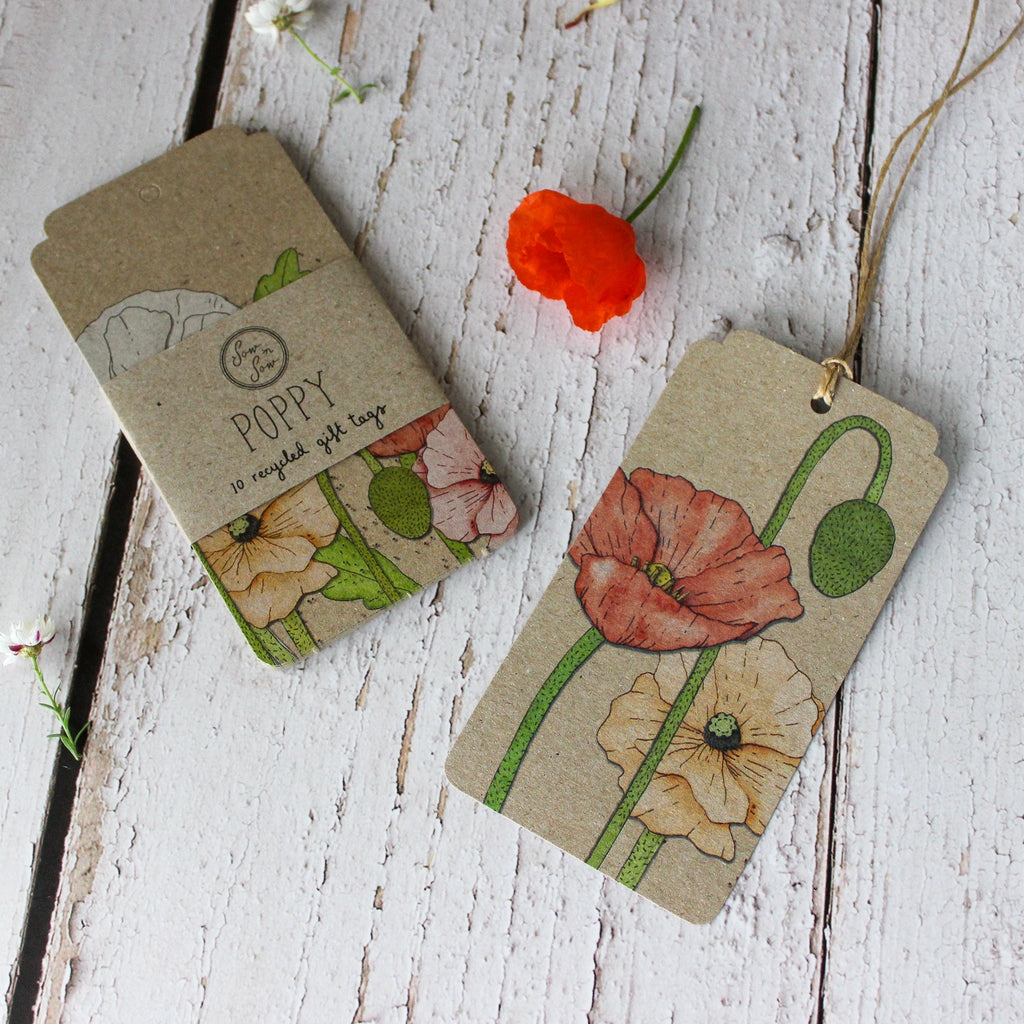 Sow 'n Sow Gift Tags : Poppy - Tribe Castlemaine