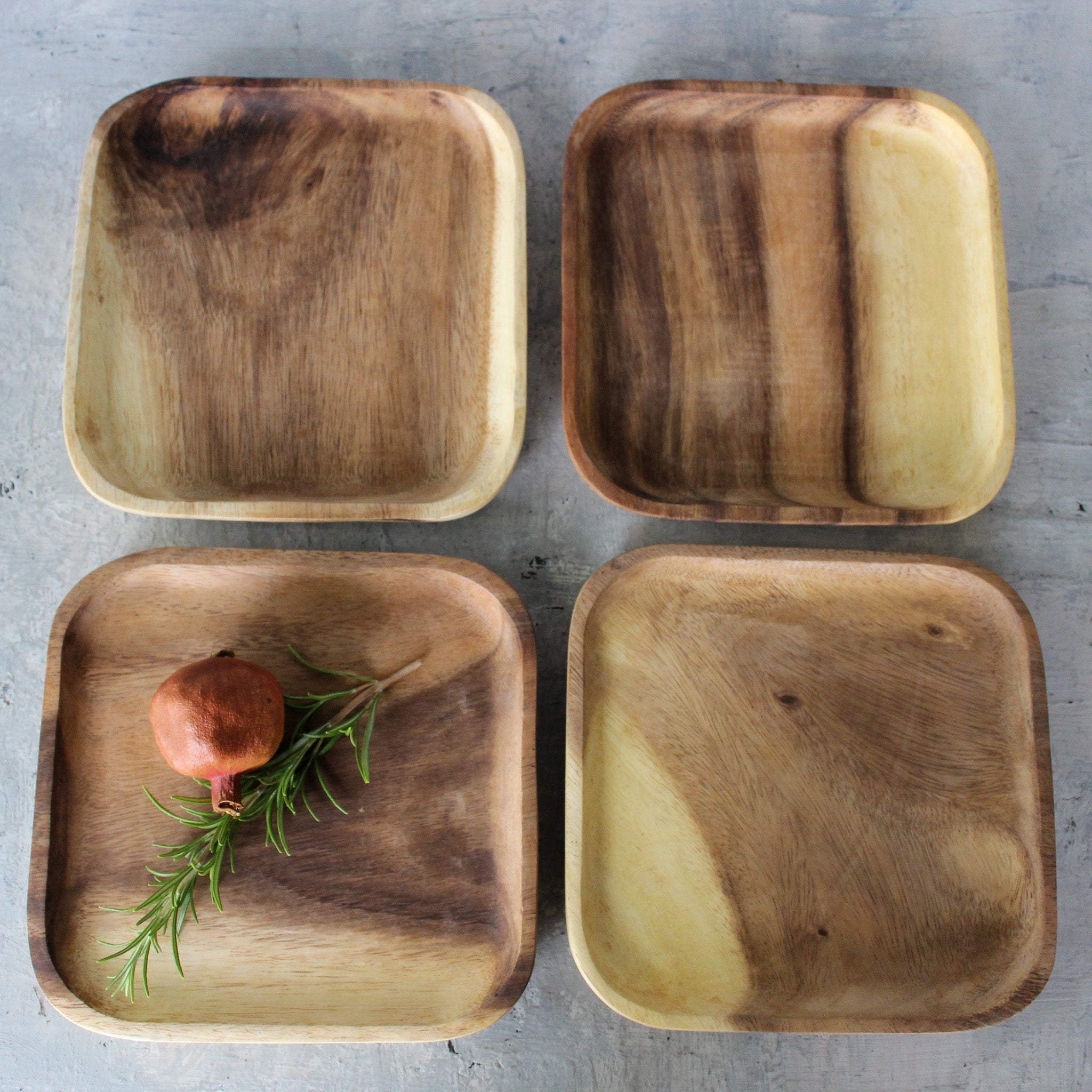 Square Wooden Plates - Tribe Castlemaine