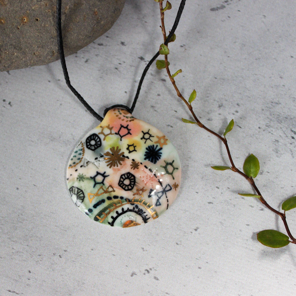 Stars & Cells Ceramic Necklace #2 - Tribe Castlemaine