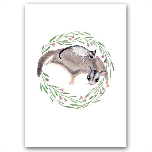 Sugar Glider Family Card - Tribe Castlemaine