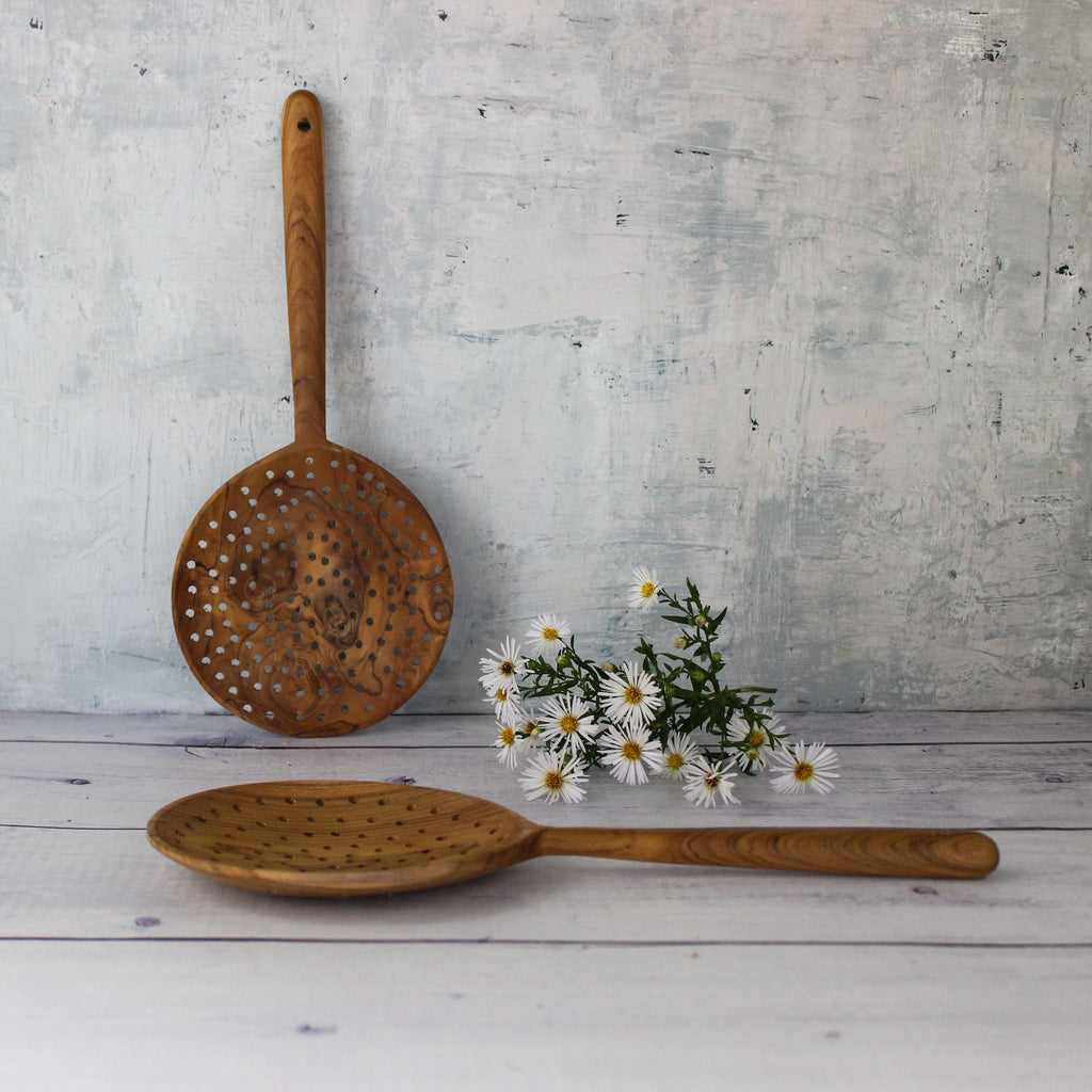 Teak Slotted Spoon - Tribe Castlemaine