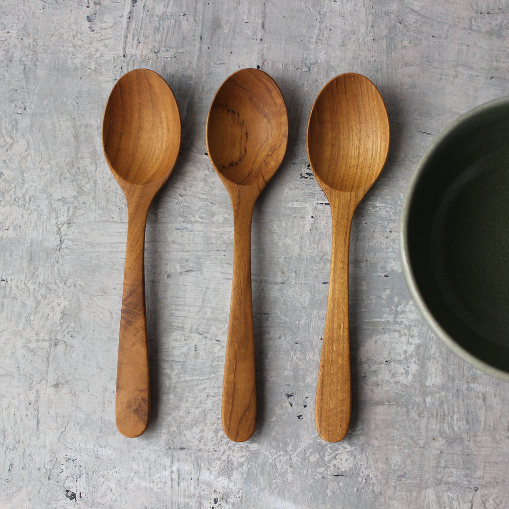 Teakwood Dinner Spoons - Tribe Castlemaine