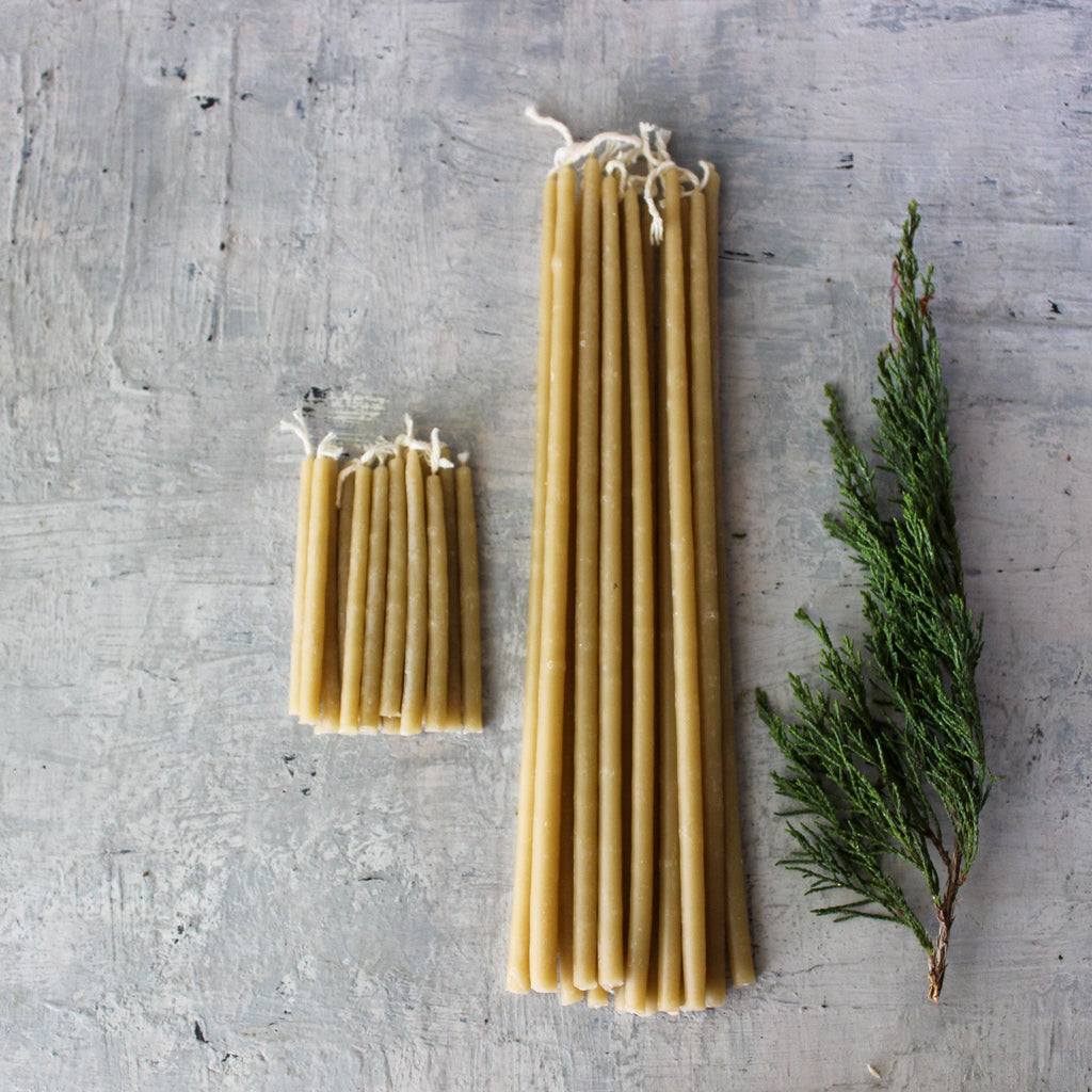 Thin Taper Beeswax Candles - Tribe Castlemaine