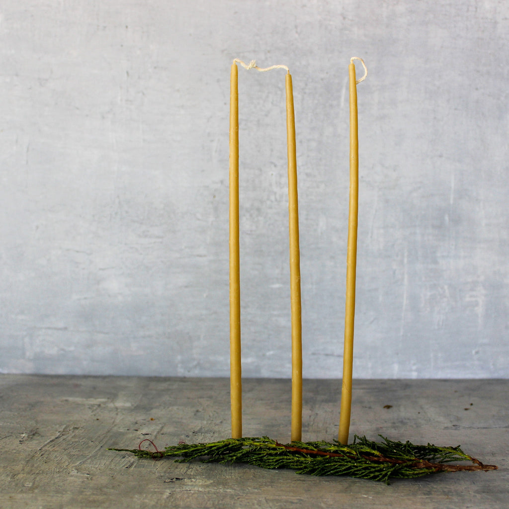 Thin Taper Beeswax Candles - Tribe Castlemaine