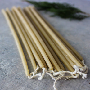 Thin Taper Beeswax Candles - Tribe Castlemaine
