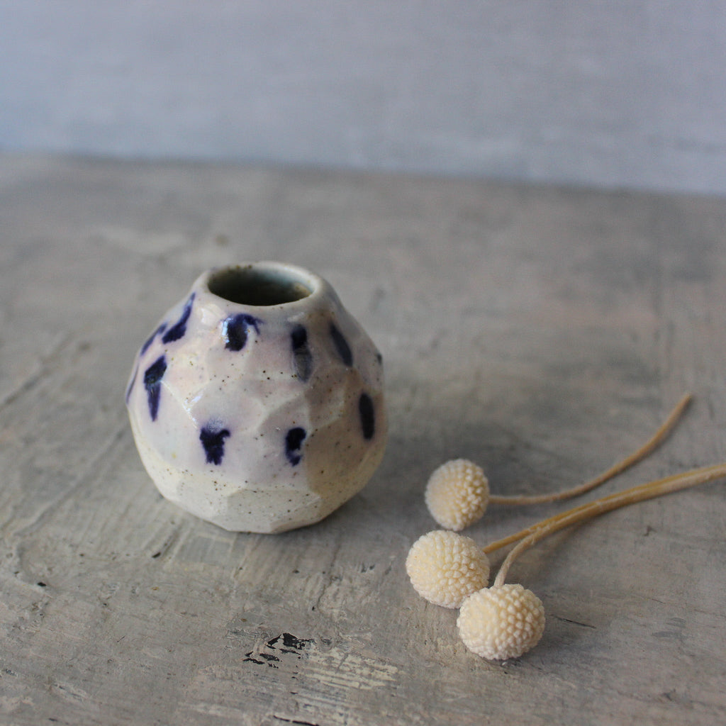 Tiny Bud Vase Blue Drop - Tribe Castlemaine