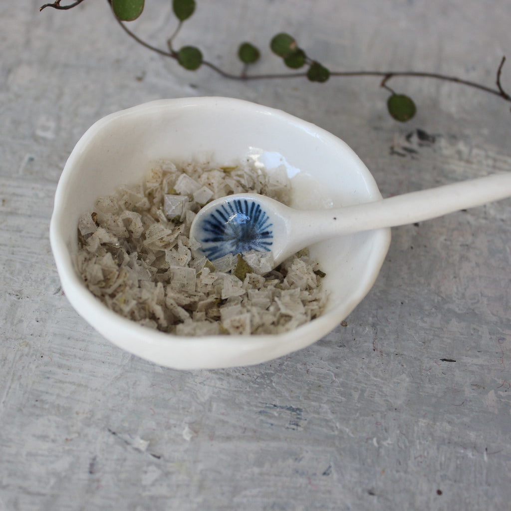 Tiny Porcelain Dish & Star Spoon Set - Tribe Castlemaine