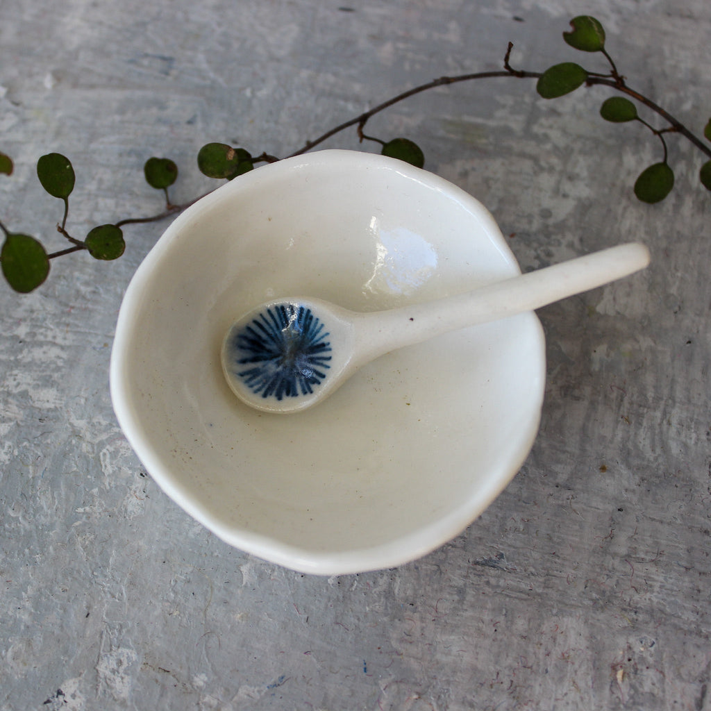 Tiny Porcelain Dish & Star Spoon Set - Tribe Castlemaine