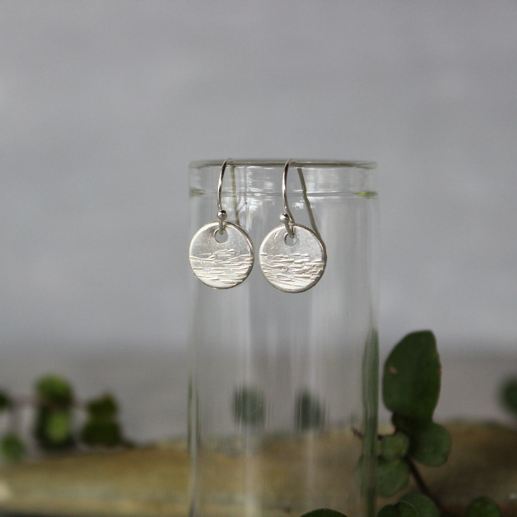 Tiny Silver Hammered Earrings - Tribe Castlemaine