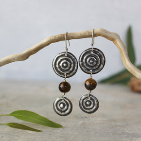 Two Waterholes Silver & Gemstone Earrings - Tribe Castlemaine