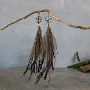 Waterhole Emu Feather Earrings - Tribe Castlemaine