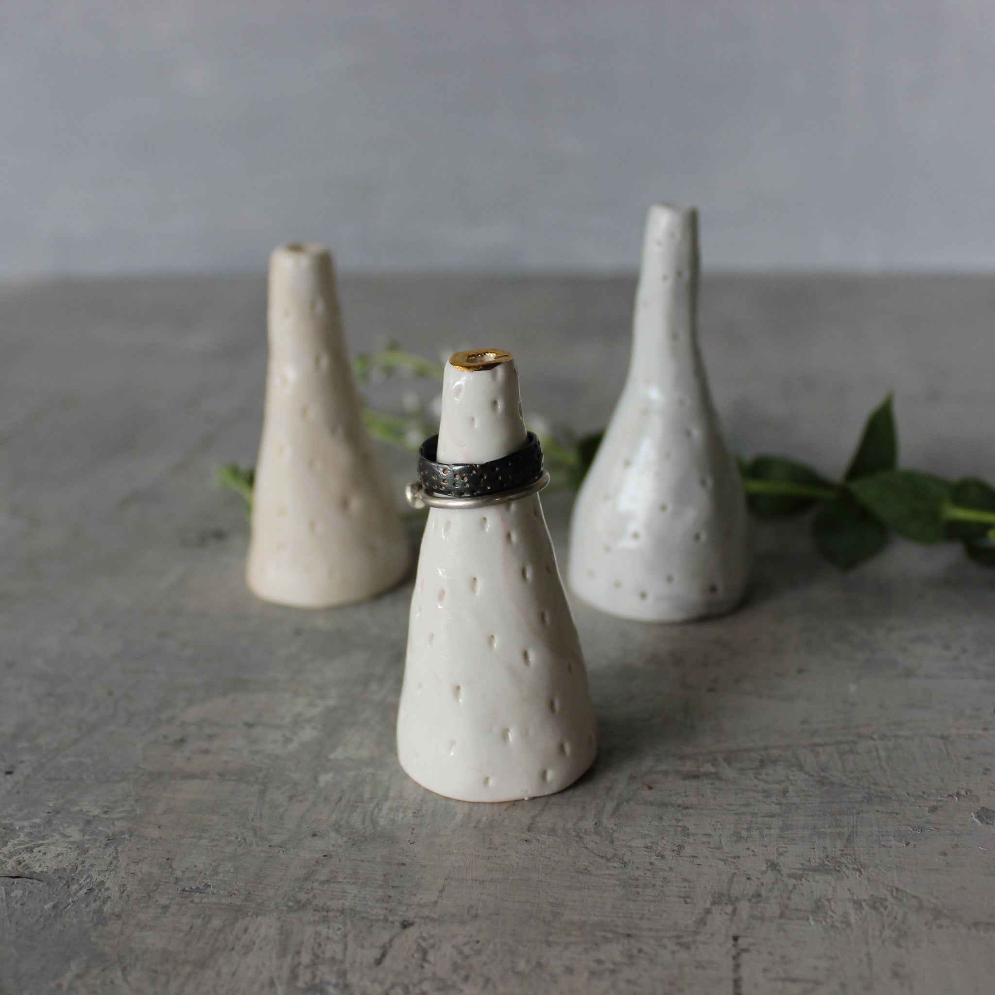 White Cone Ring Holders - Tribe Castlemaine