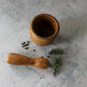 Wooden Mortar and Pestle - Tribe Castlemaine