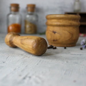 Wooden Mortar and Pestle - Tribe Castlemaine
