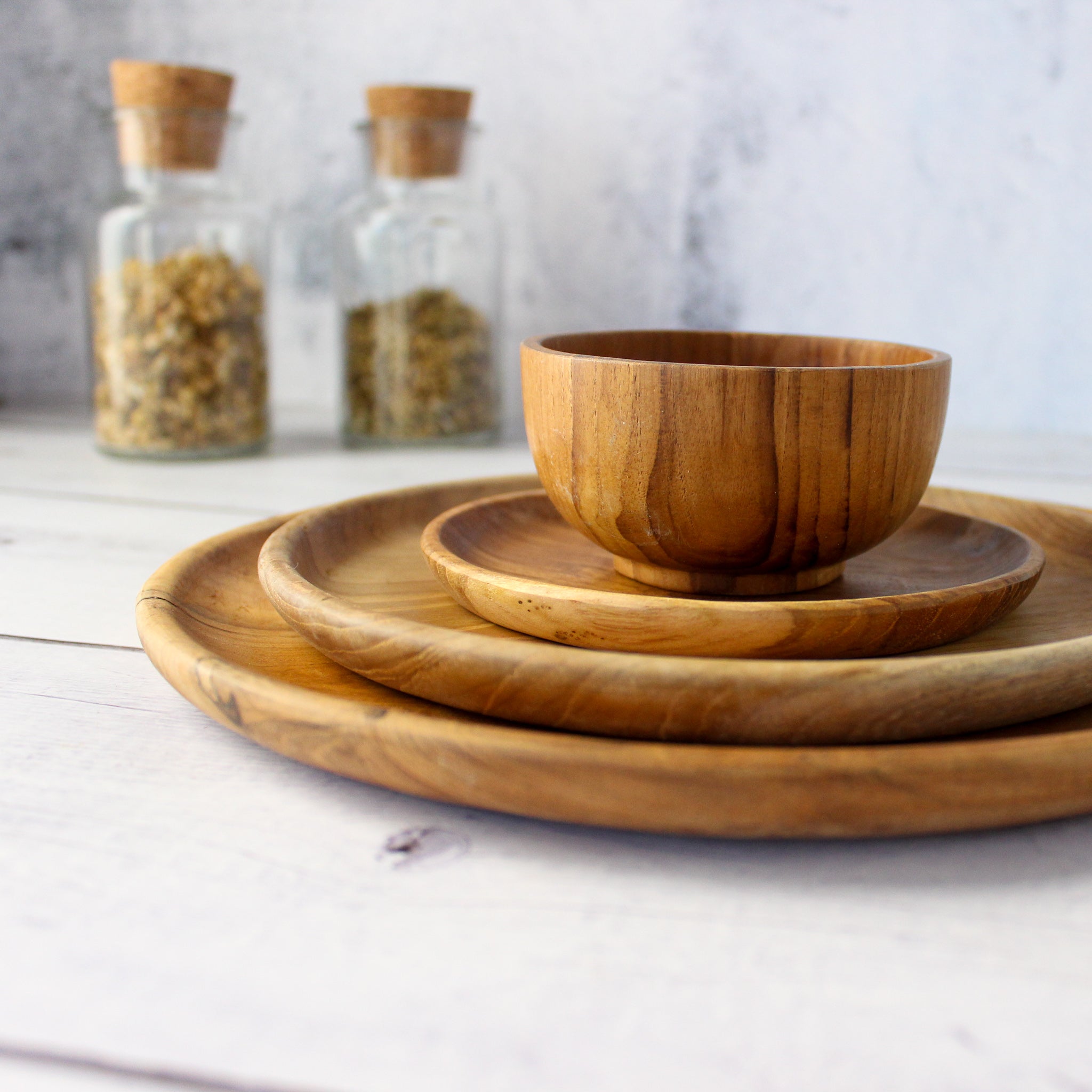 Wooden Plates Bowls Cutlery