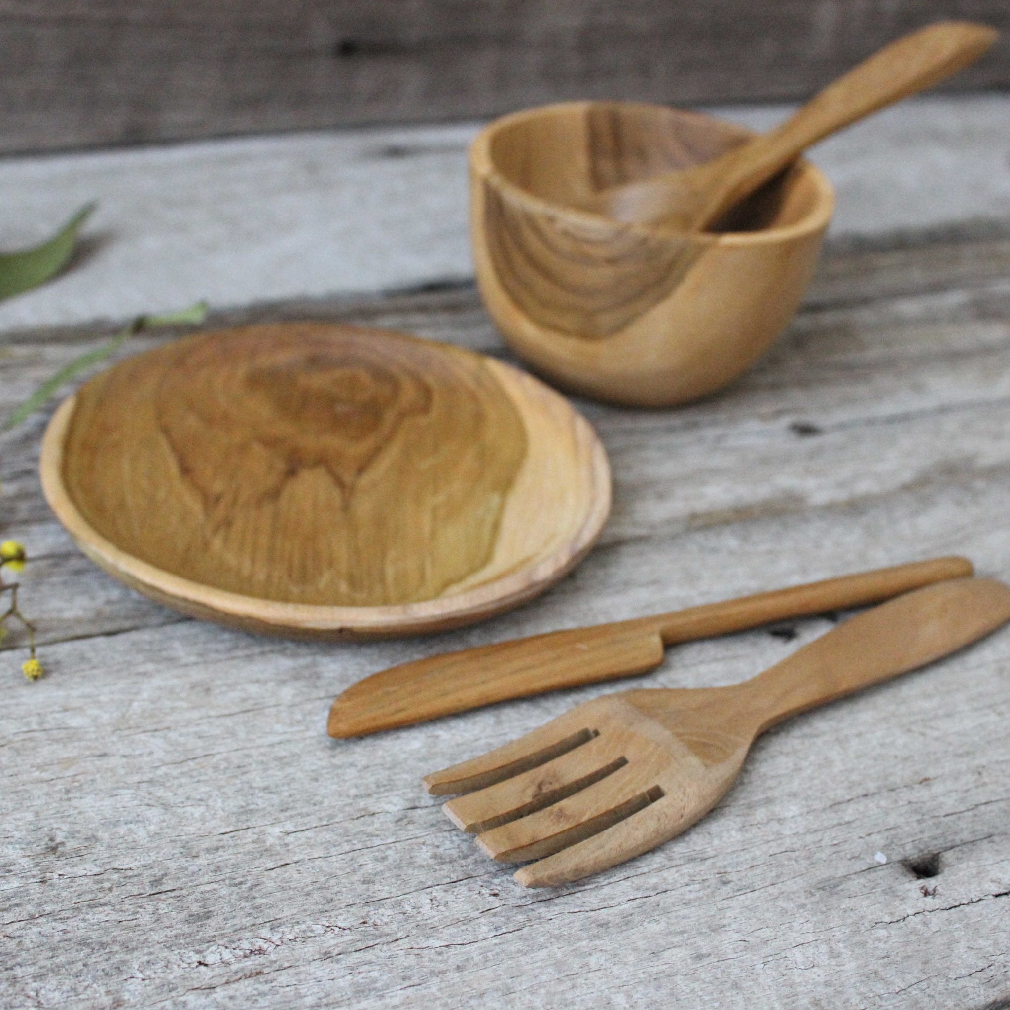 Wooden Plates, Bowls & Cutlery - Tribe Castlemaine