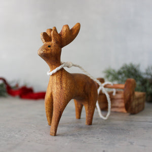 Wooden Reindeer and Sleigh - Tribe Castlemaine