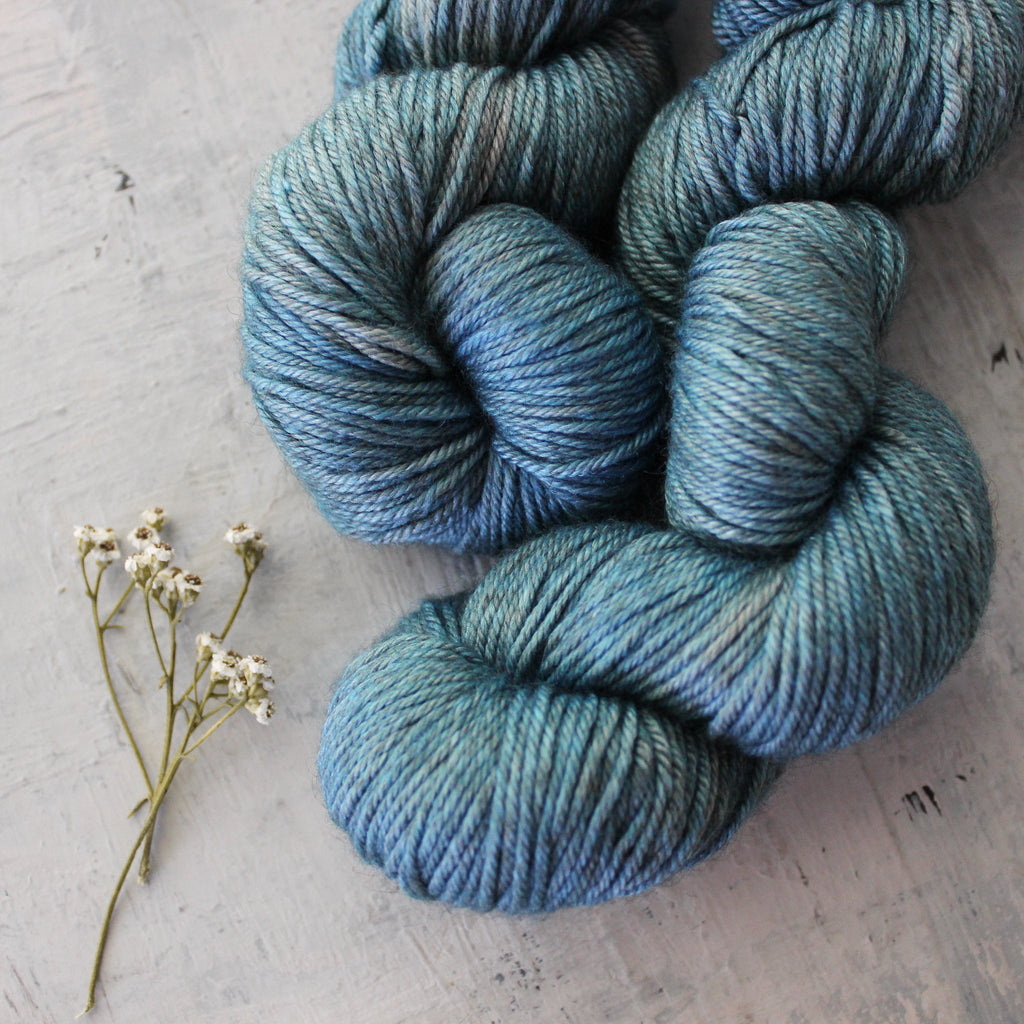 Yarn : Hand-dyed Silk/Merino/Yak 'Kiki Blue' - Tribe Castlemaine